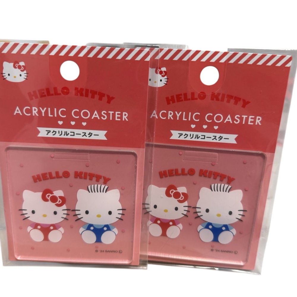 Sanrio Hello Kitty Pink and Blue Acrylic Coasters
